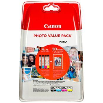 Foto: Canon CLI-571XL Photo Value Pack C/M/Y/BK PP-201 10x15 cm 50 Bl.